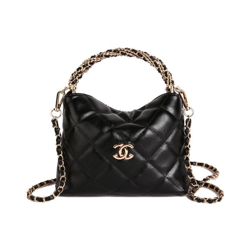 Quilted Chain Cloud Bag - Adjustable Strap Textured Crossbody - product view 1