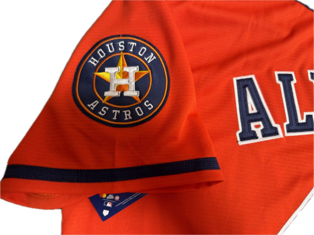 Baseball Jersey | Men's Houston Astros #44 Yordan Alvarez Orange Team Logo Fashion Stitched 2022 World Series Champions Patch Baseball Jerseys - image 3