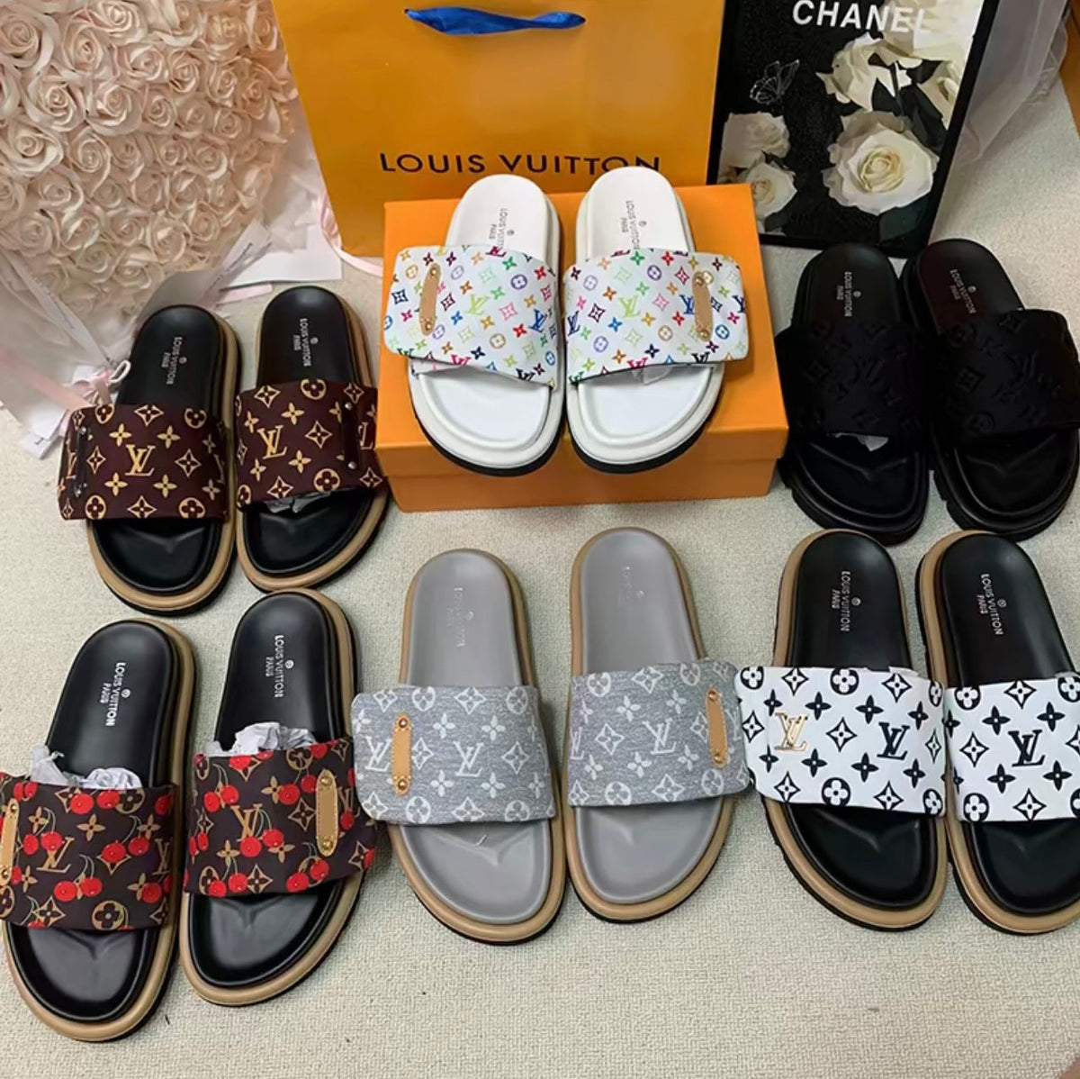 Trendy adjustable platform slippers with velcro straps - product view 12