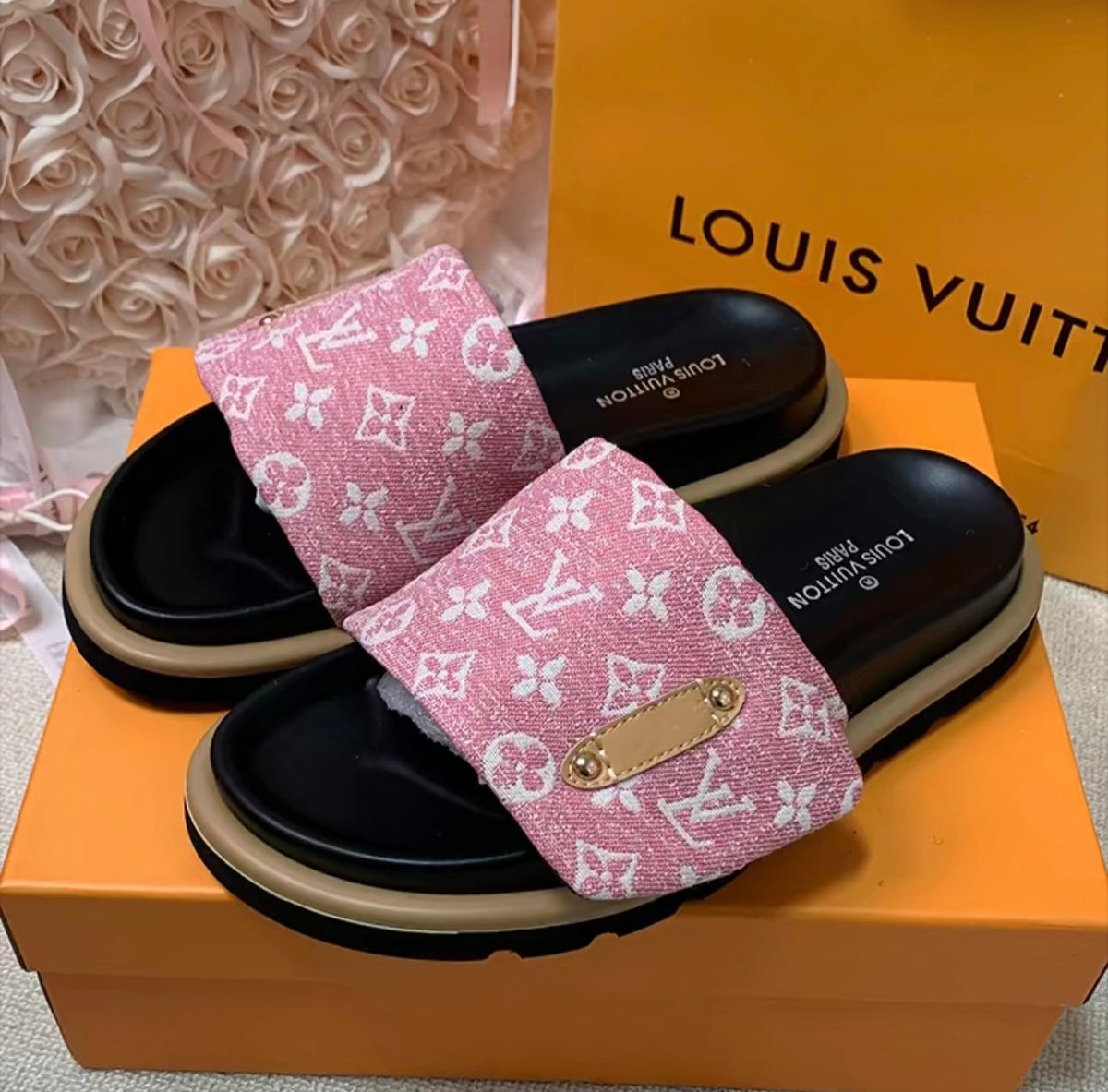 Trendy adjustable platform slippers with velcro straps - product view 9