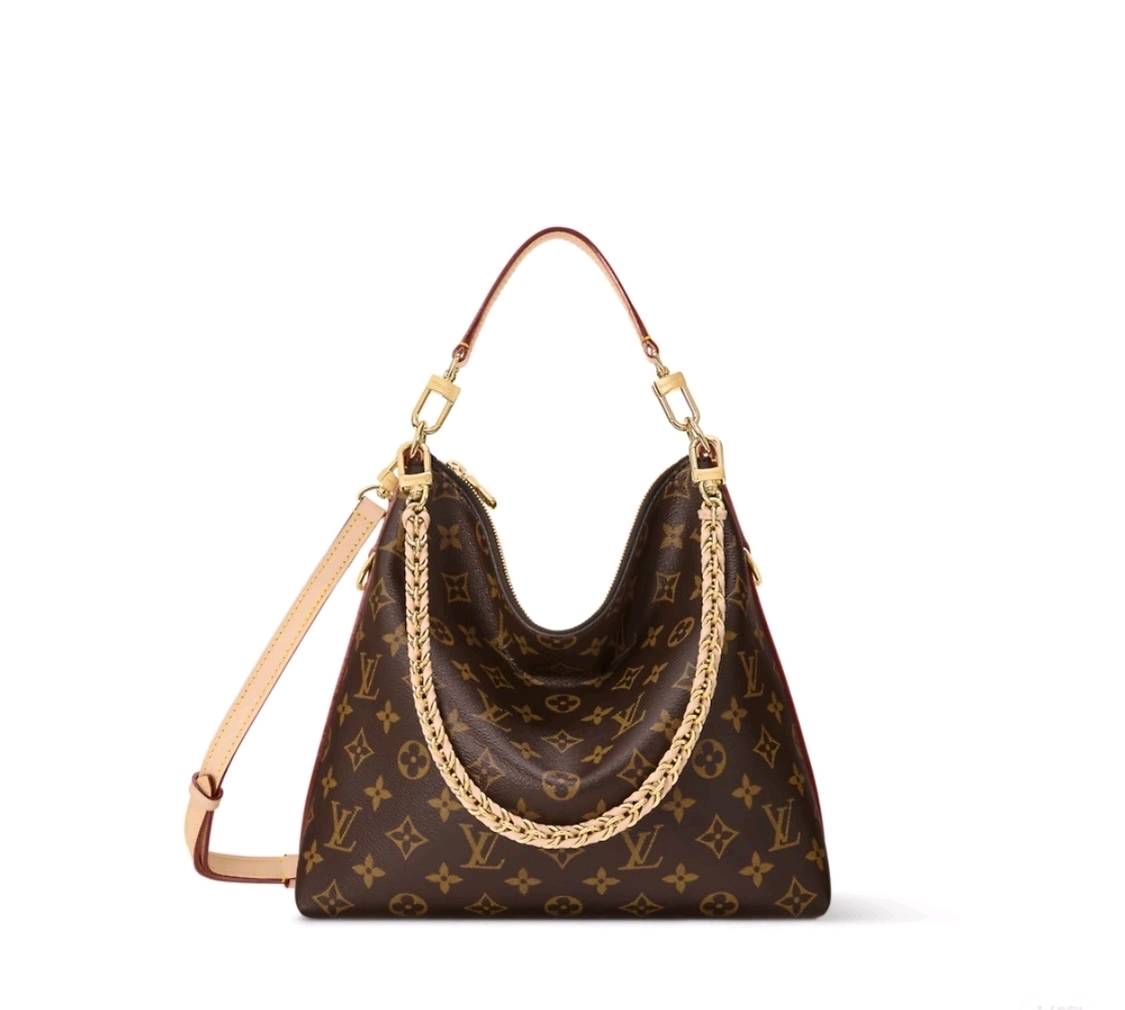 Vintage Monogram Print Zipper Shoulder Pouch - product view 1
