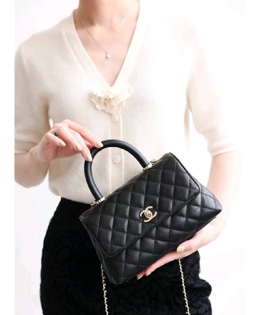 Caviar C Handle Flap Bag - product view 3