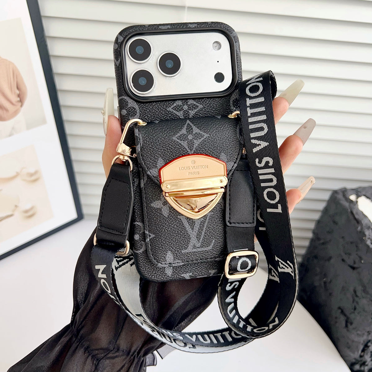 Crossbody iPhone Case with Card Pocket & Detachable Strap - product view 16