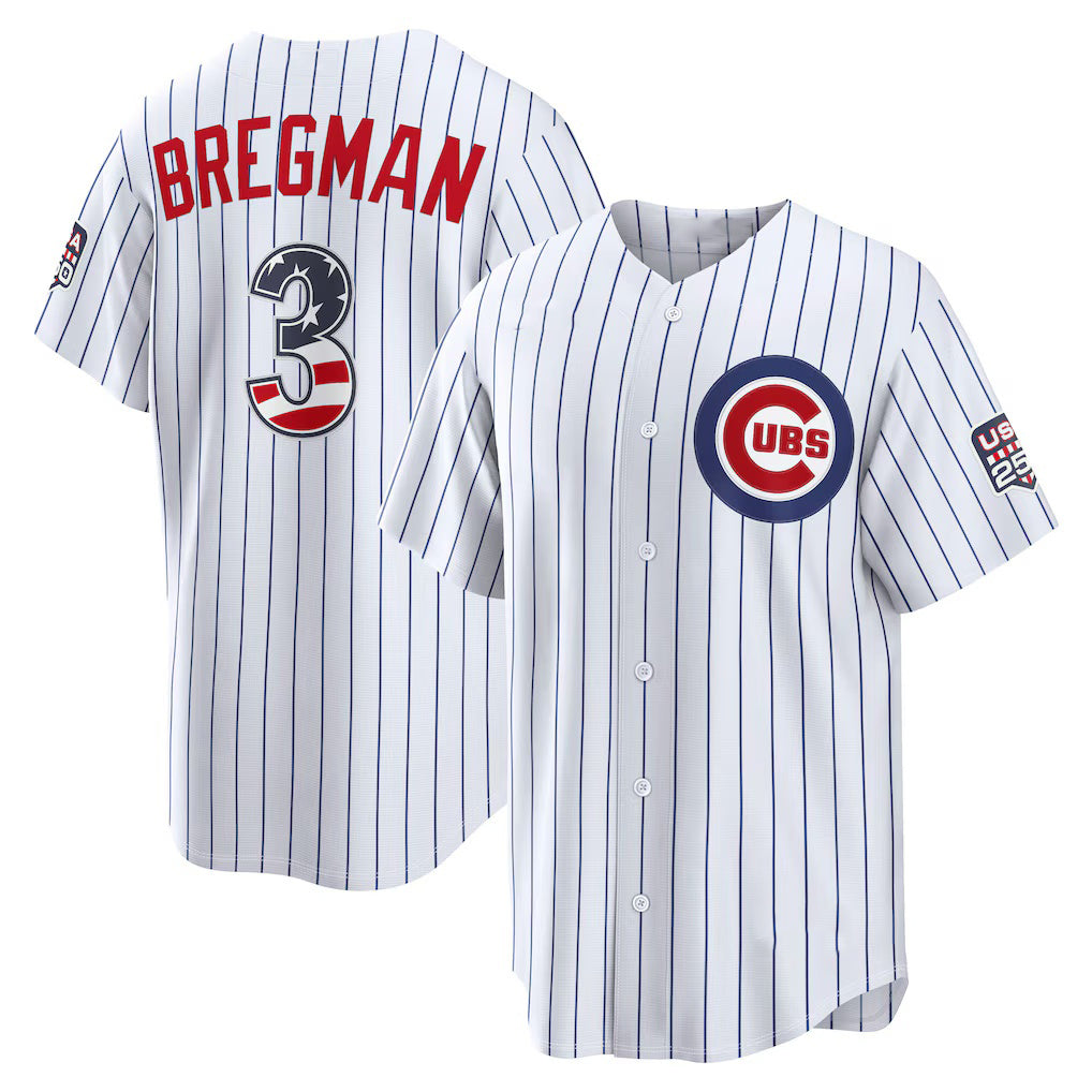 Baseball Jersey | Chicago Cubs #3 Alex Bregman USA 250 Fourth of July Home Stadium Jersey - White Puhics - image 1