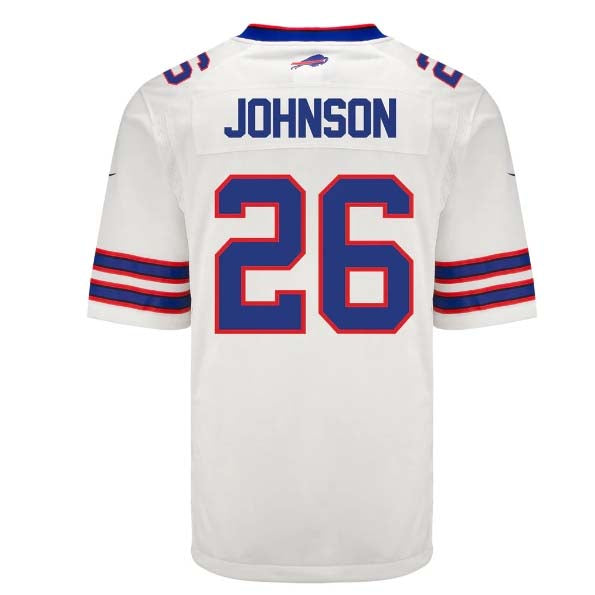 American Football Jersey | B.Bills #26 Ty Johnson White Player Game Jersey -Stitched American Football Jerseys - image 1