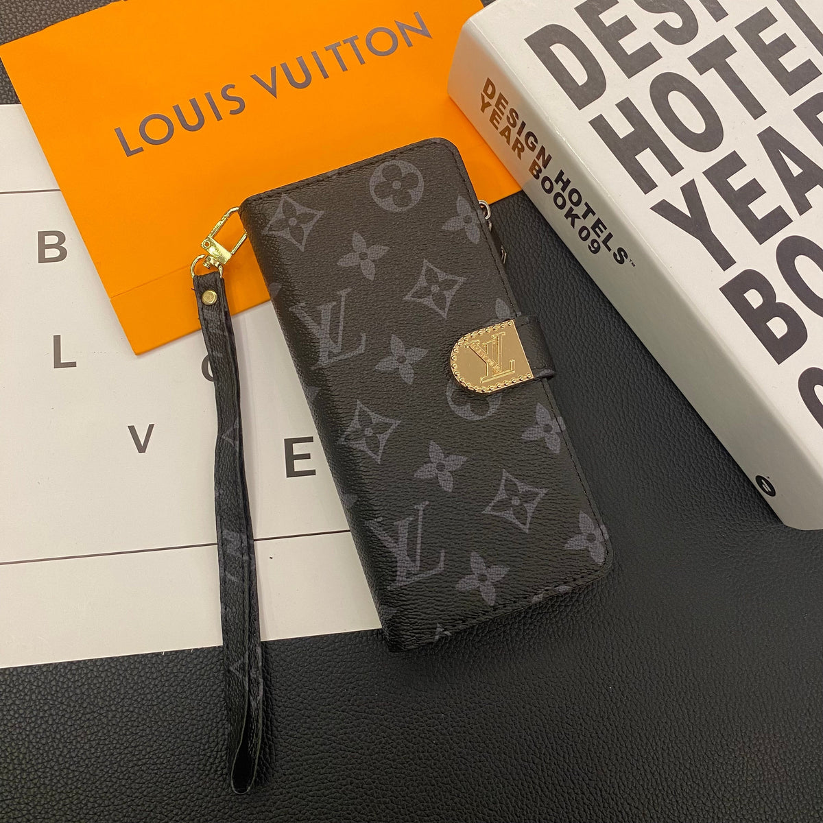 MONOGRAM CANVAS LEATHER WALLET SAMSUNG MOBILE PHONE CASE - product view 3
