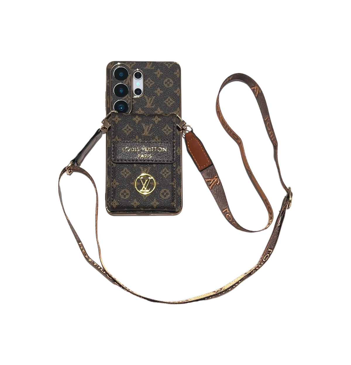 Advanced Leather Samsung Phone Case with Wallet and Strap - product view 3