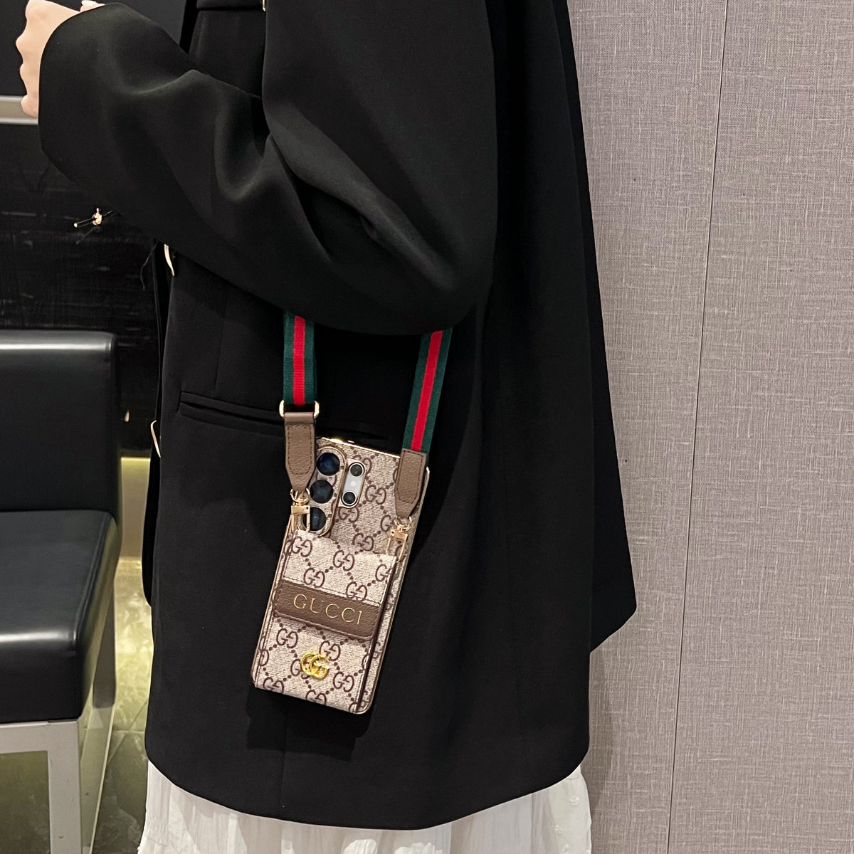 Advanced Leather Samsung Phone Case with Wallet and Strap - product view 13