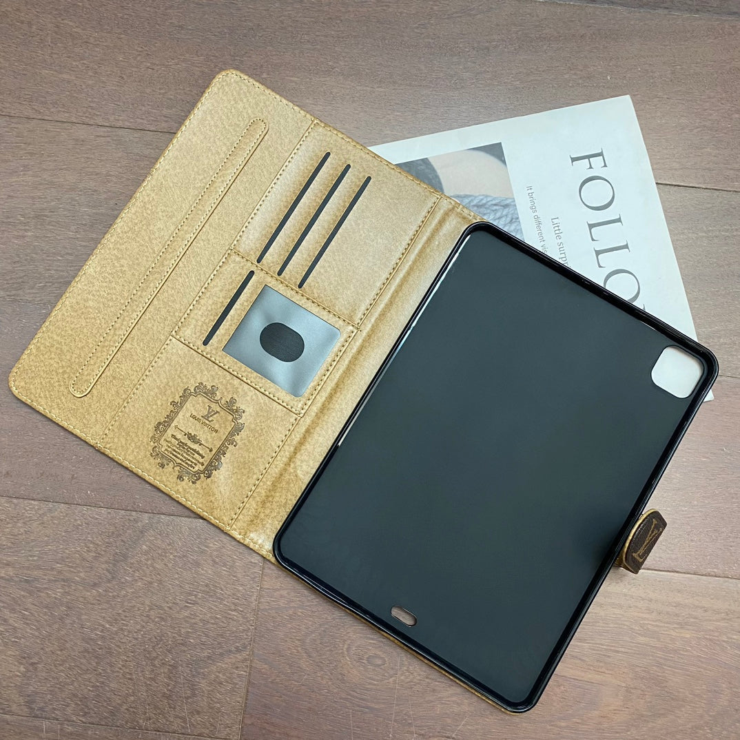 Canvas Monogram Leather Fresh Summer Theme Pattern Apple iPad case - product view 13