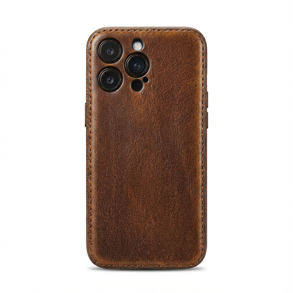Handcrafted Vegetable-Tanned Leather iPhone Case - product view 1