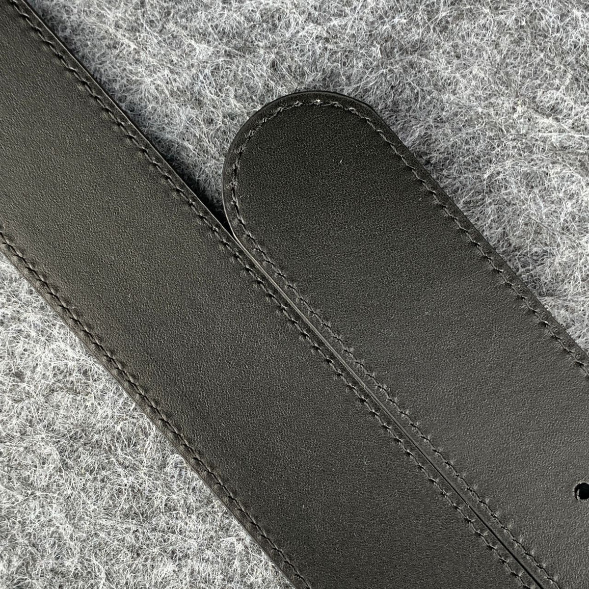 Double G Textured Leather Belt with Antique Brass Buckle, 1.5" Width 'Black' - product view 7