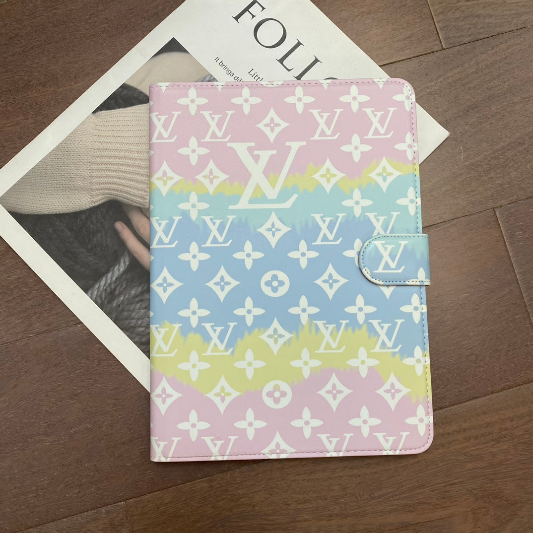 Canvas Monogram Leather Fresh Summer Theme Pattern Apple iPad case - product view 14