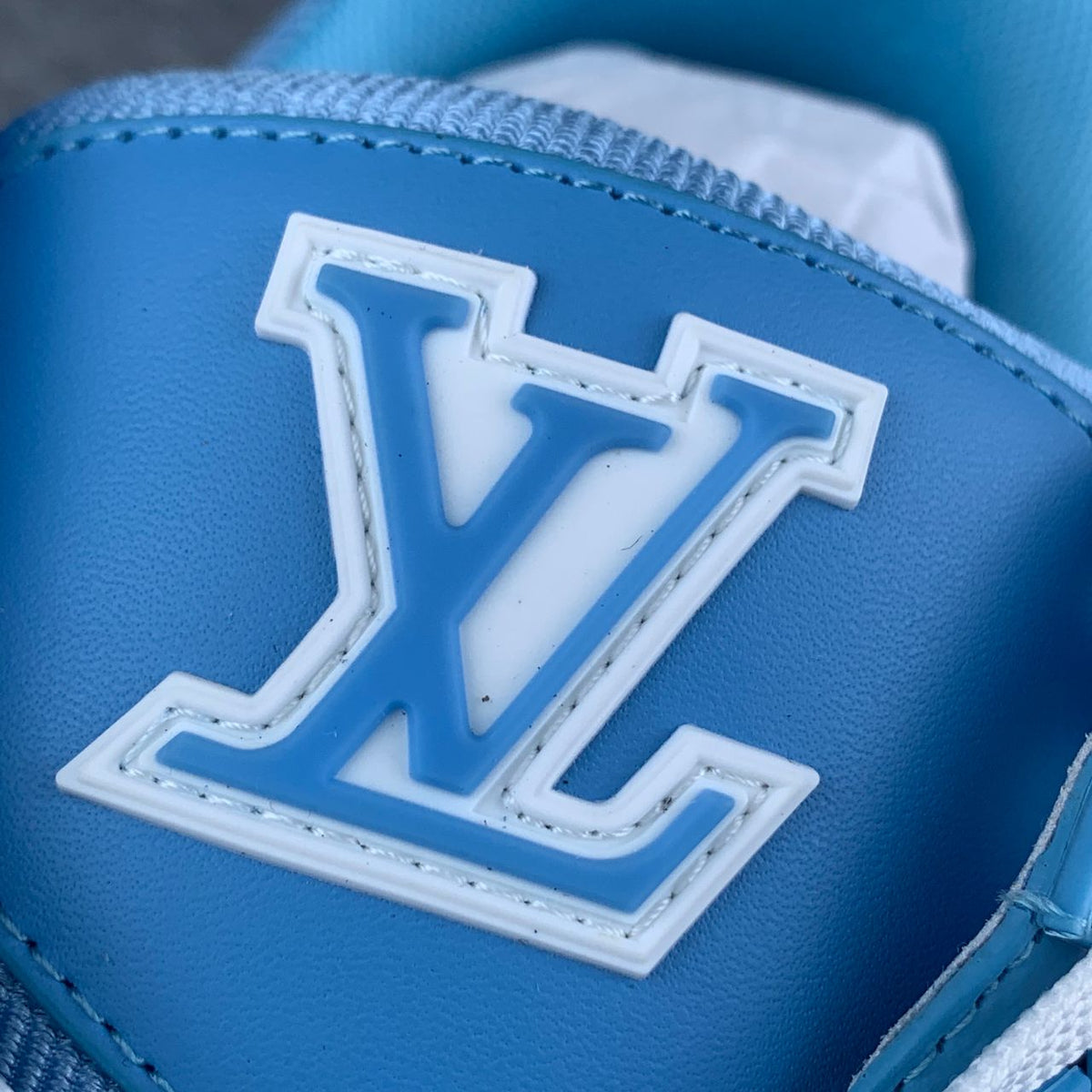 LV Trainer Sneakers 'Embossed Monogram - Blue' - product view 9