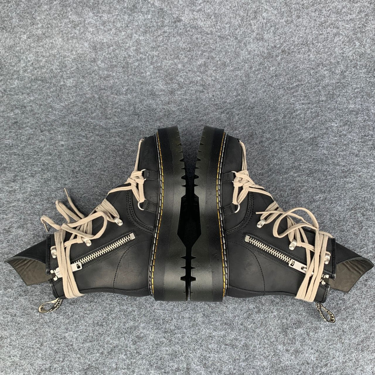 Dr. Martens x Rick Owens Wmns DRKSHDW 1460 Quad Sole Megalace Boot 'Black' - product view 4