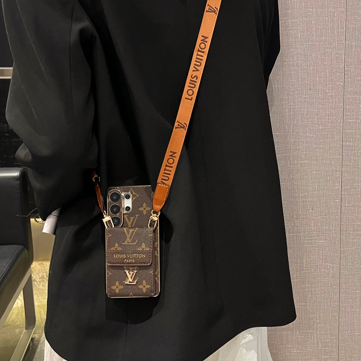 Advanced Leather Samsung Phone Case with Wallet and Strap - product view 11