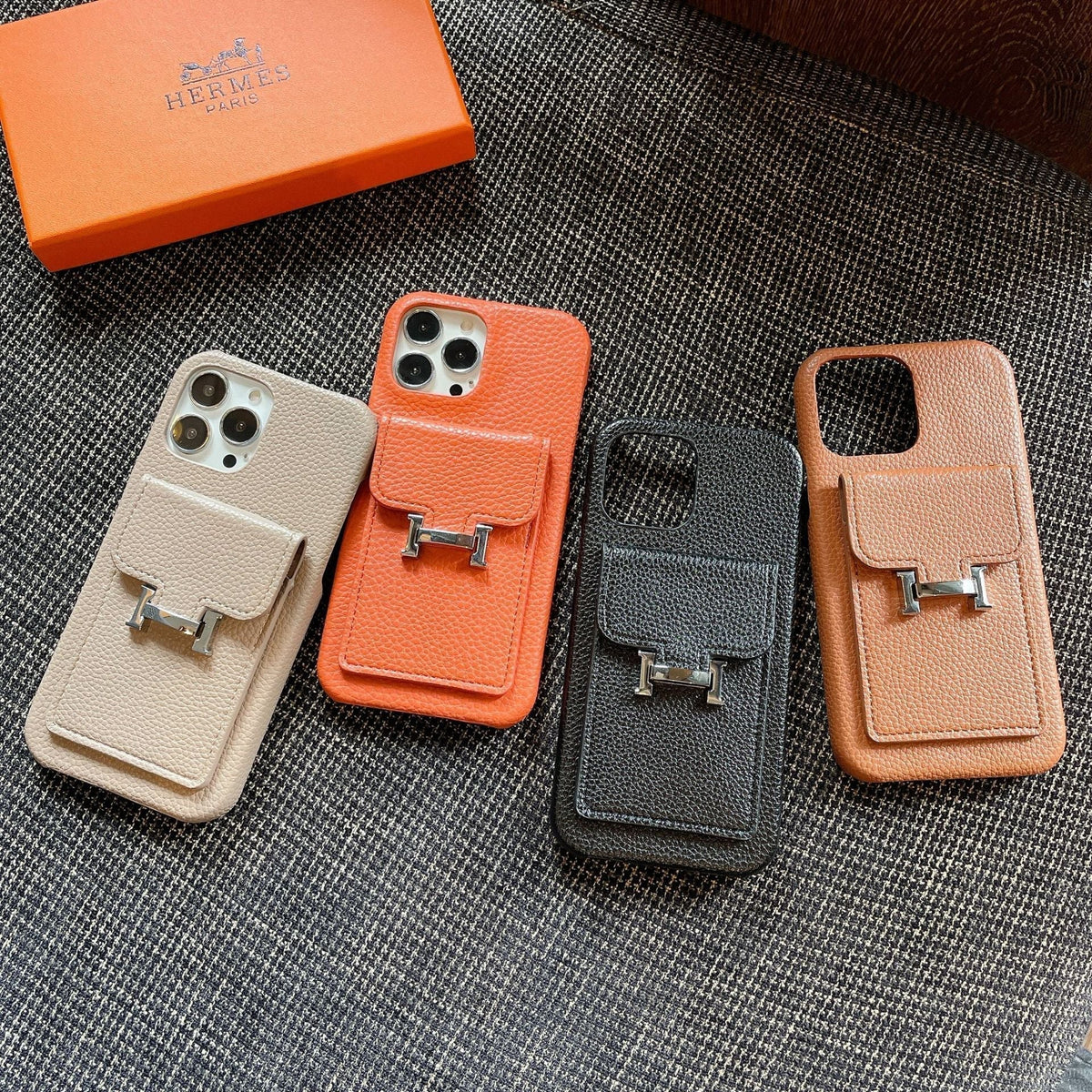 H Card Holder Leather iPhone Case - product view 12