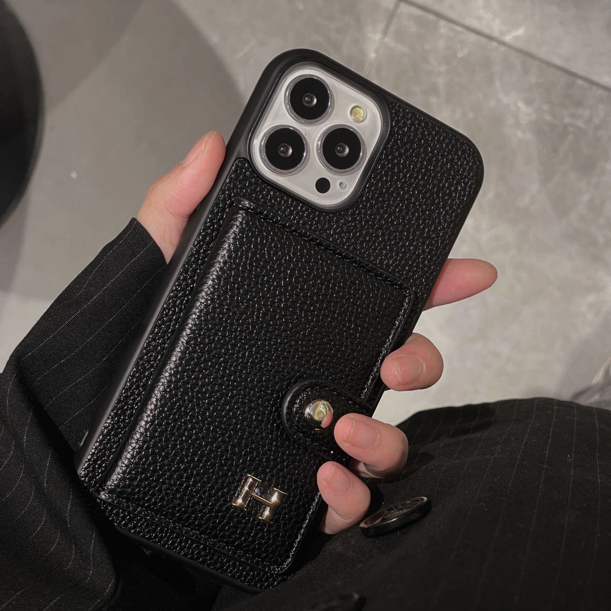 H Leather Card Holder iPhone Case - product view 9