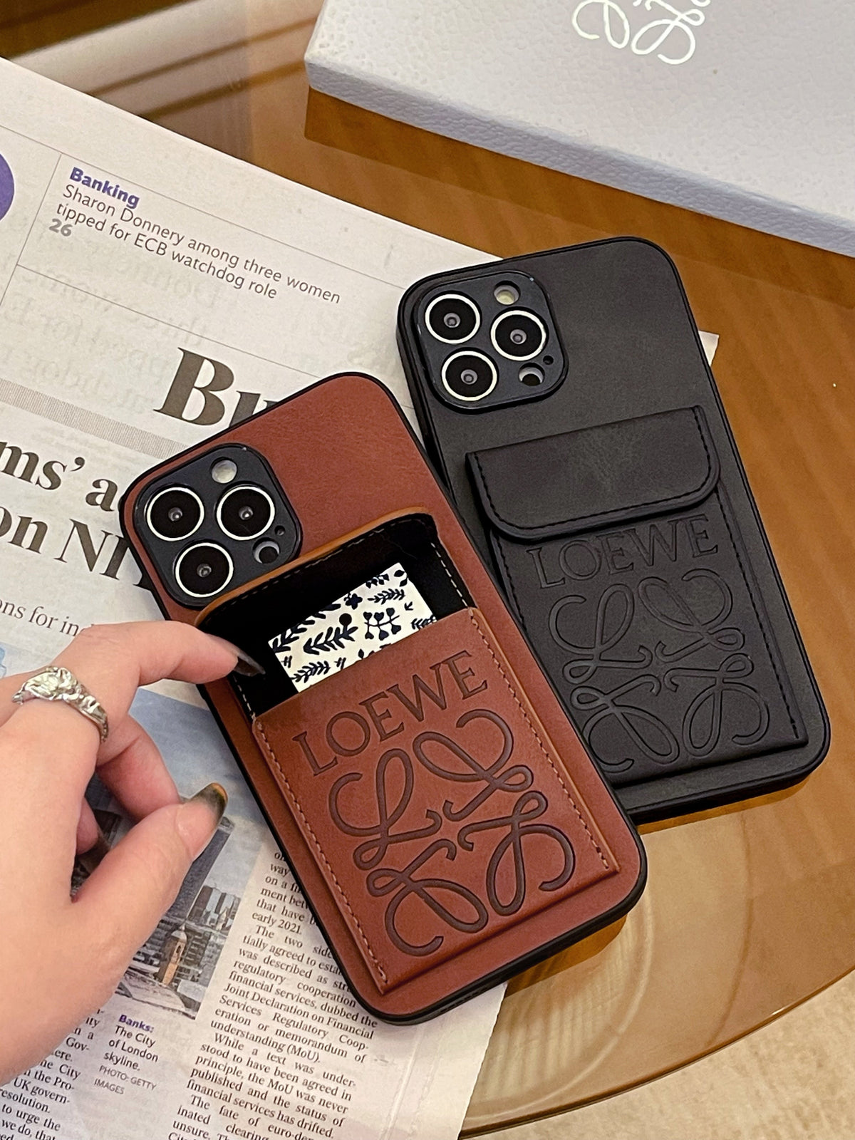 iPhone Case With Card Holder Brown-LZP241448 - product view 5