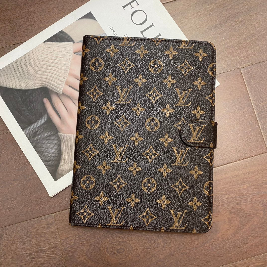 iPad Case Canvas Monogram Leather Fresh Summer Theme Pattern - product view 6