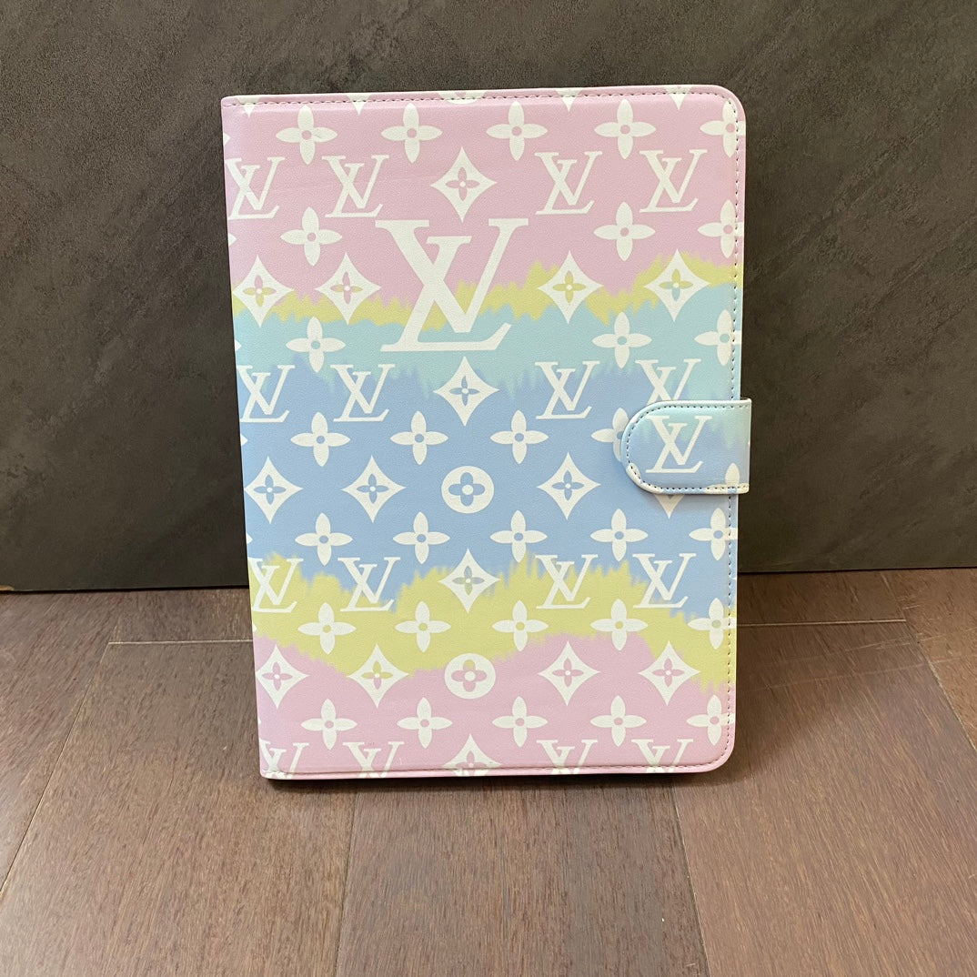 Canvas Monogram Leather Fresh Summer Theme Pattern Apple iPad case - product view 15