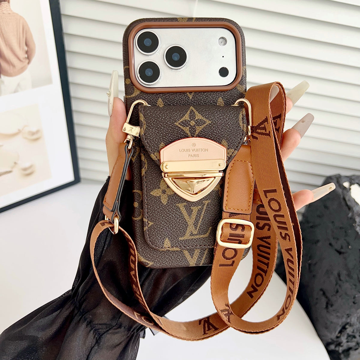 Crossbody iPhone Case with Card Pocket & Detachable Strap - product view 20