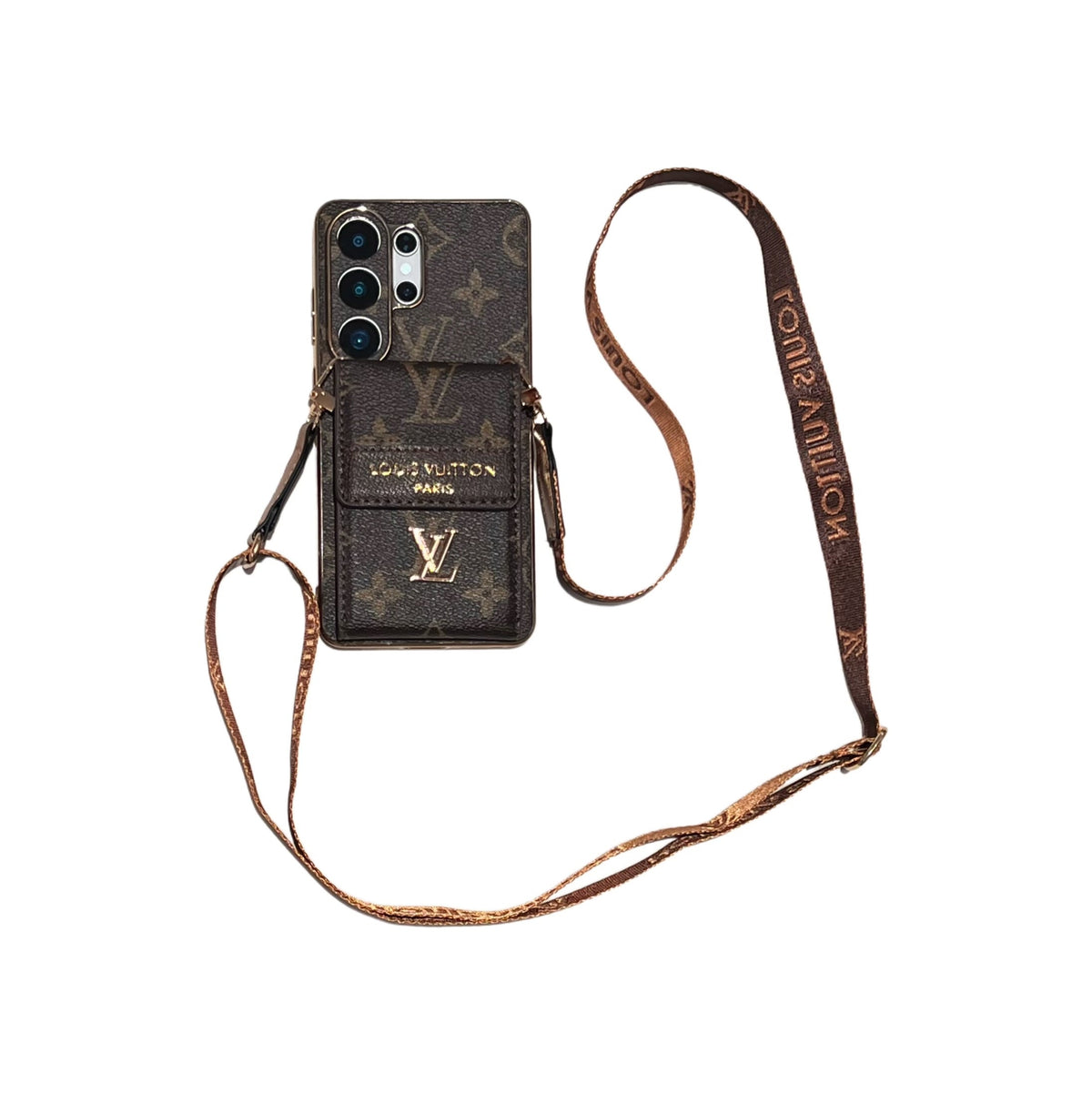 Advanced Leather Samsung Phone Case with Wallet and Strap - product view 1