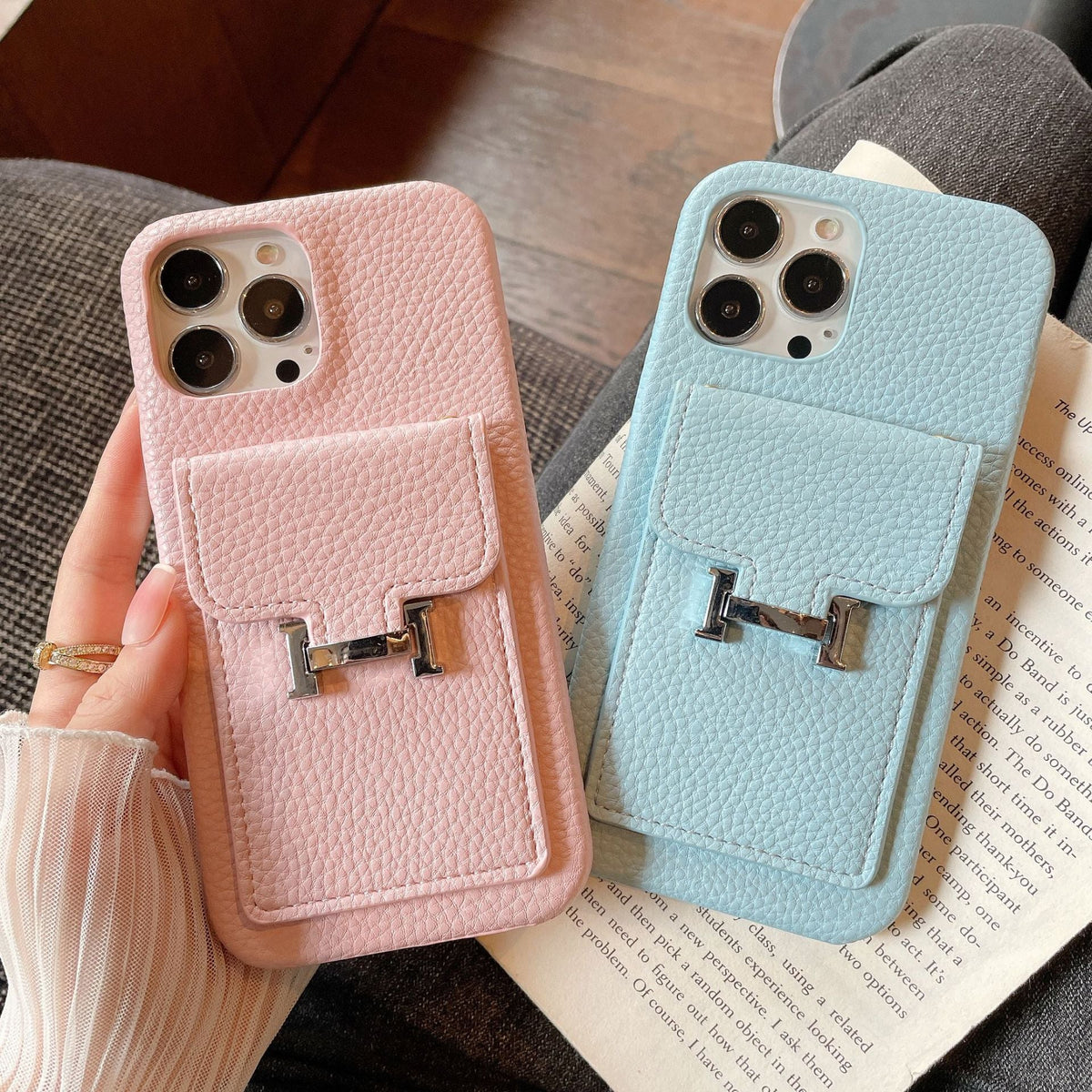 H Card Holder Leather iPhone Case - product view 13