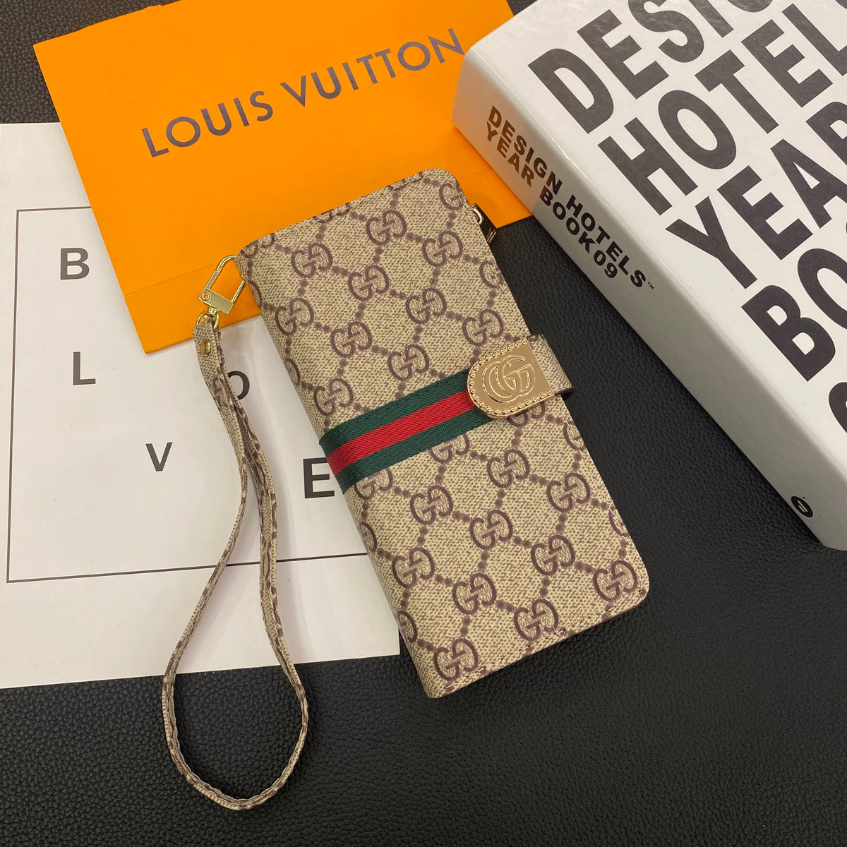 MONOGRAM CANVAS LEATHER WALLET SAMSUNG MOBILE PHONE CASE - product view 5