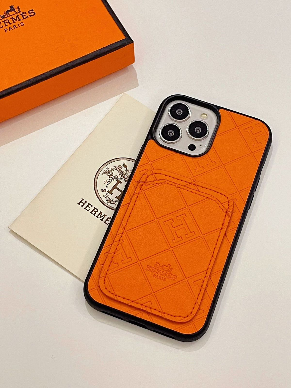 H Leather Card Holder iPhone Case - product view 8