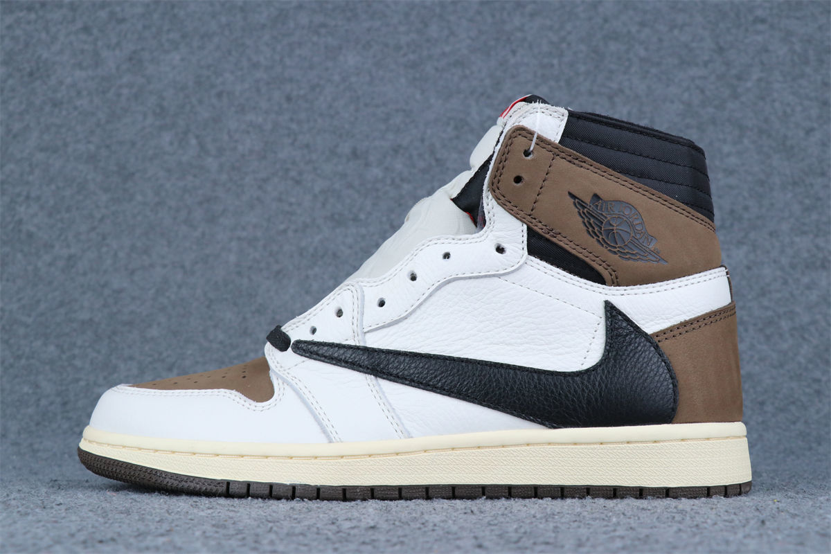 Custom Travis Scott x Air Jordan 1 Retro High OG Sneakers 'Reverse Mocha' - product view 1
