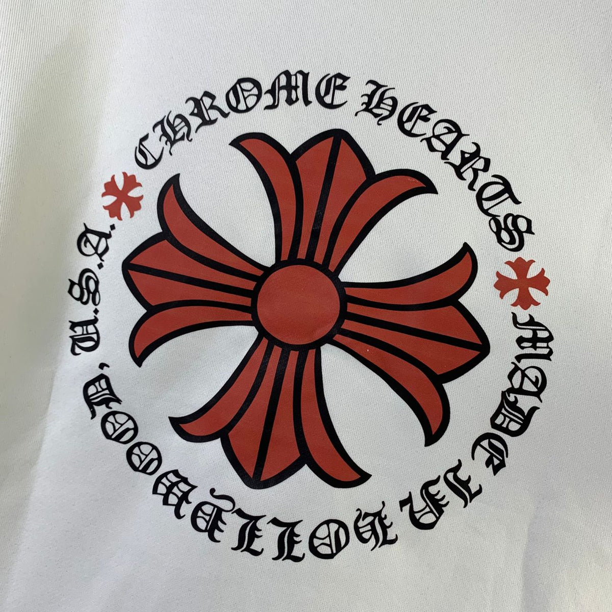 Chrome Hearts Made In Hollywood Plus Cross Long-Sleeve T-Shirt 'White/Red' - product view 3