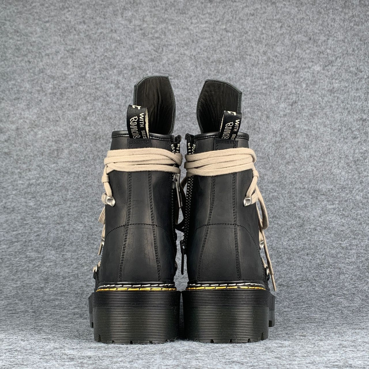 Dr. Martens x Rick Owens Wmns DRKSHDW 1460 Quad Sole Megalace Boot 'Black' - product view 6