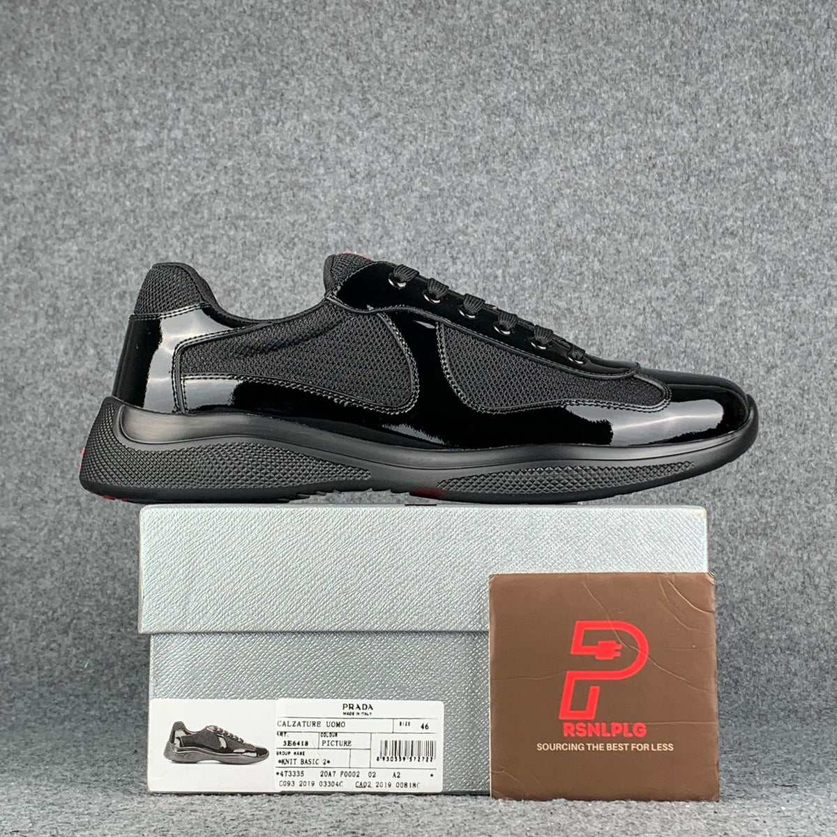 Wmns Prada America's Cup Sneakers 'Black' - product view 1