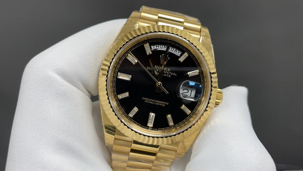 Yellow Gold & Black 40MM Watch - product view 1