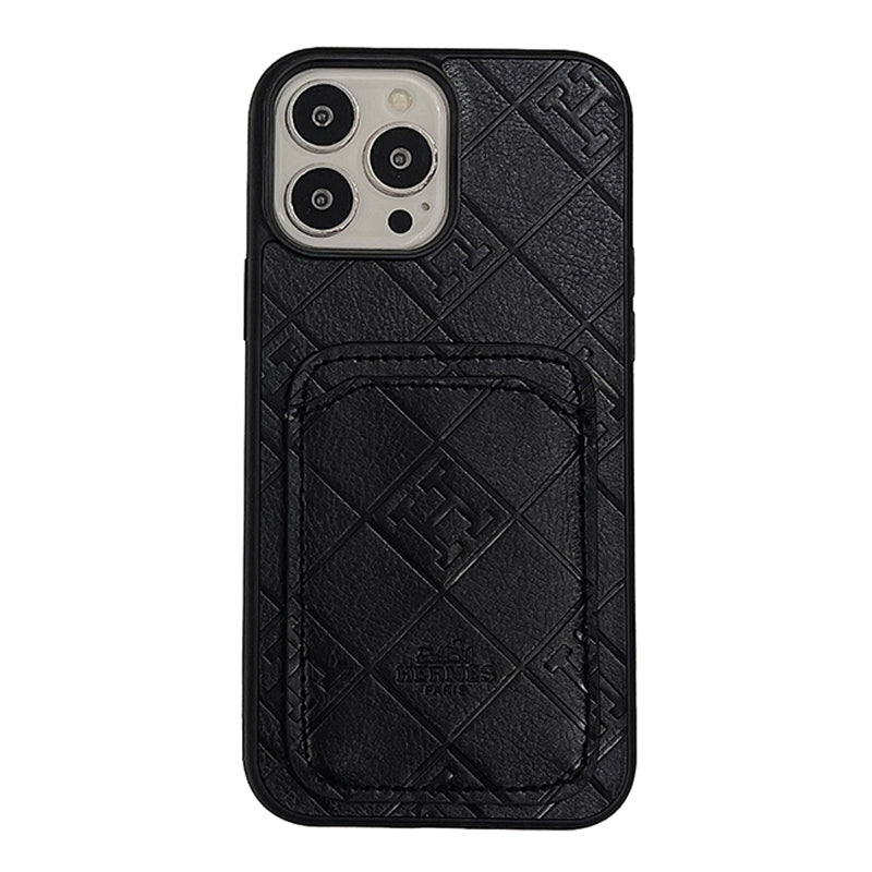 H Leather Card Holder iPhone Case - product view 7