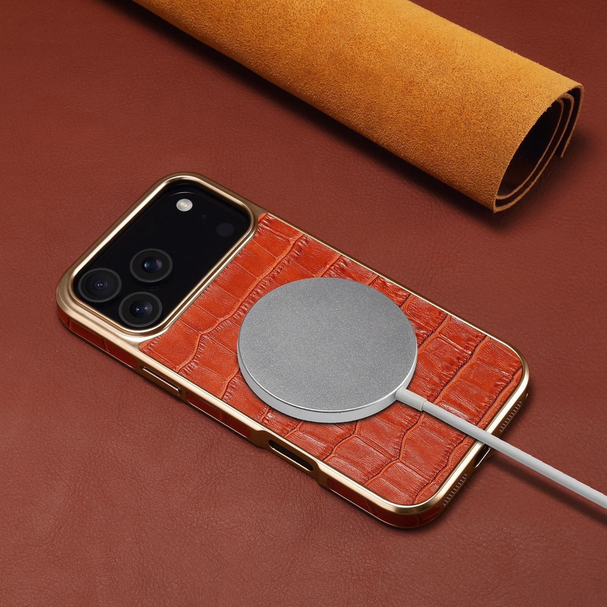 Croc-Embossed Leather Case for iPhone Case - product view 2
