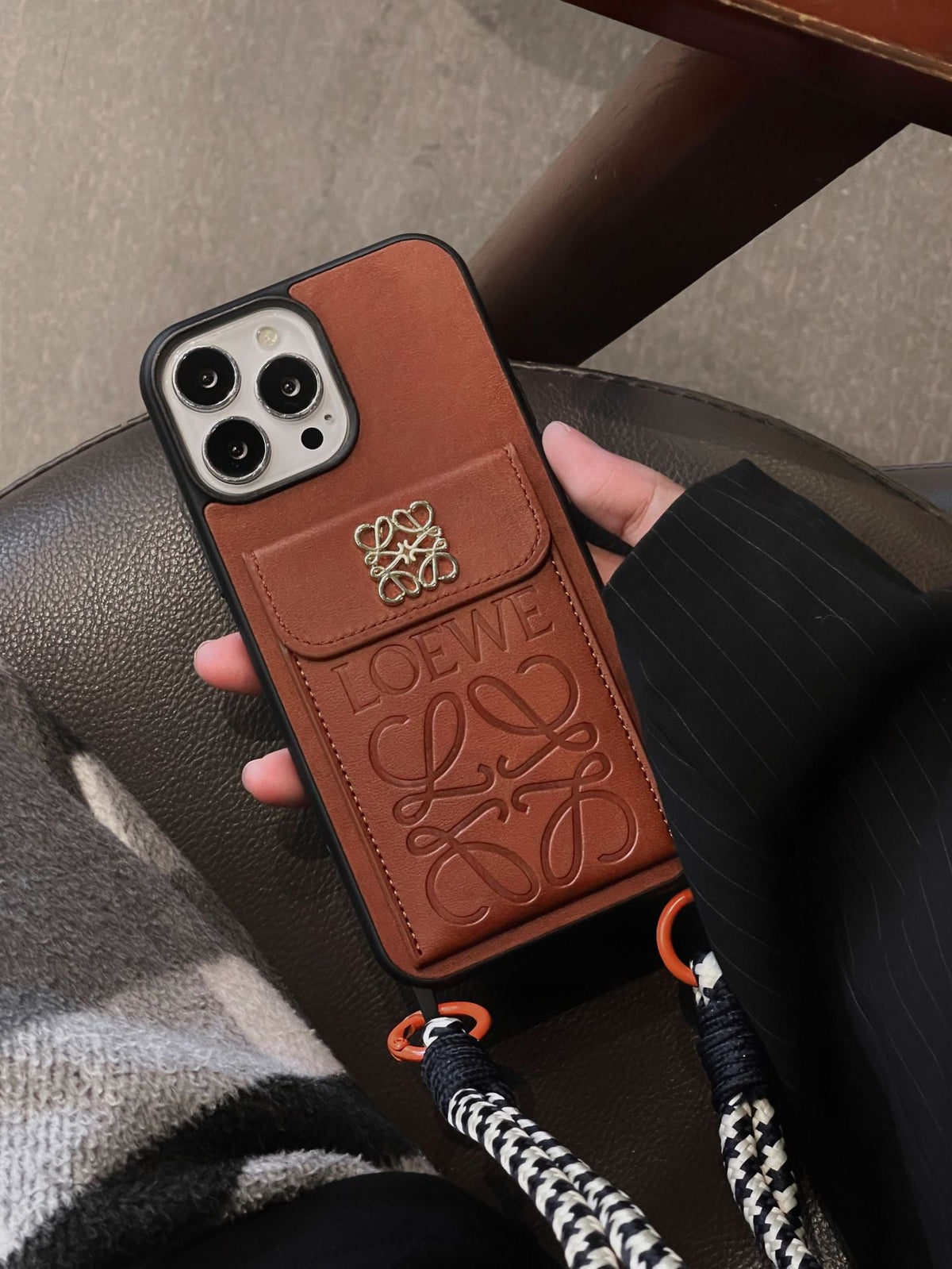 Loe Card Holder Leather iPhone Case - product view 3