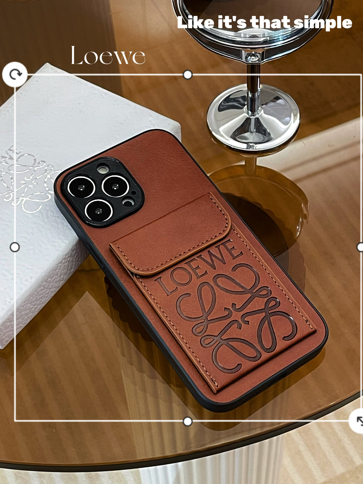 iPhone Case With Card Holder Brown-LZP241448 - product view 2