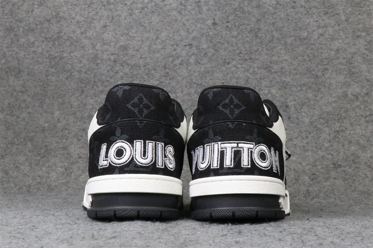 LV Trainer Low Sneakers 'Velcro Strap - Black Monogram Denim' - product view 12