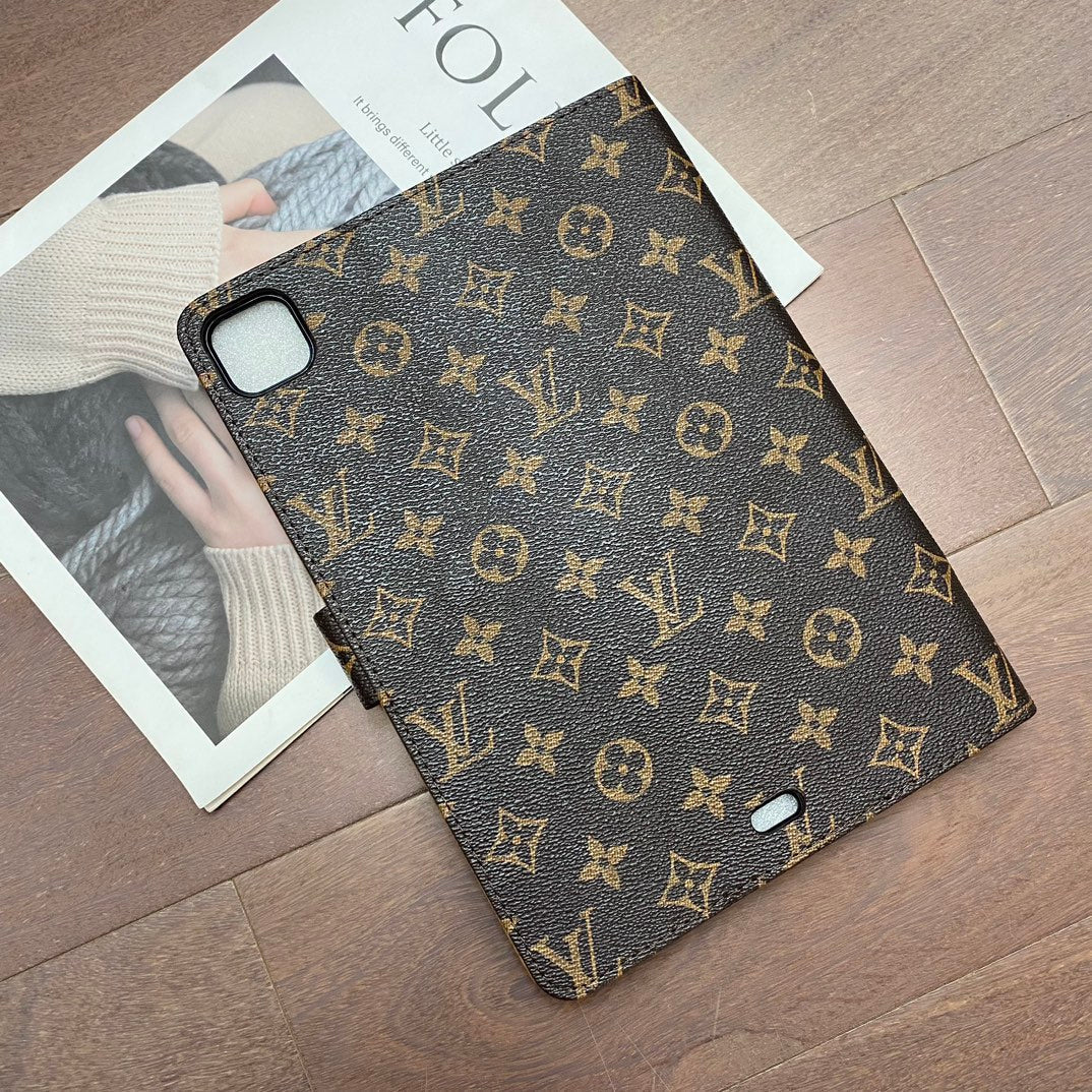 Canvas Monogram Leather Fresh Summer Theme Pattern Apple iPad case - product view 5