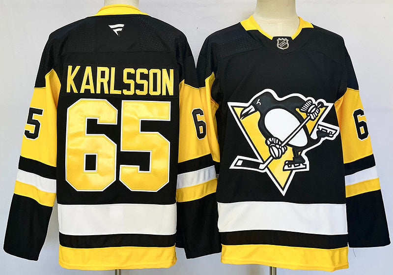 Men's Pittsburgh Penguins Erik Karlsson #65 Fanatics Black Home Breakaway Jersey