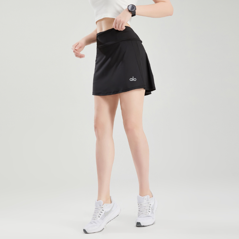 zalo046  Women's naked training, running, fitness, yoga short skirt, anti glare double-layer quick drying tennis skirt clothing