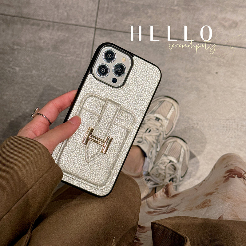 H Card Holder Leather iPhone Case - product view 7