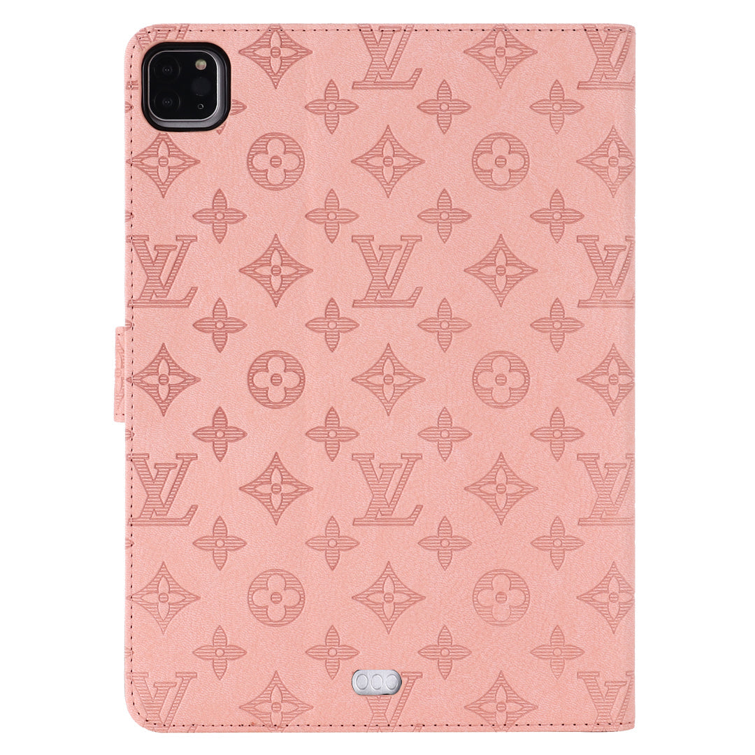 3D Embossed Canvas Monogram Holster Apple iPad Flip Cover With Stand - product view 6