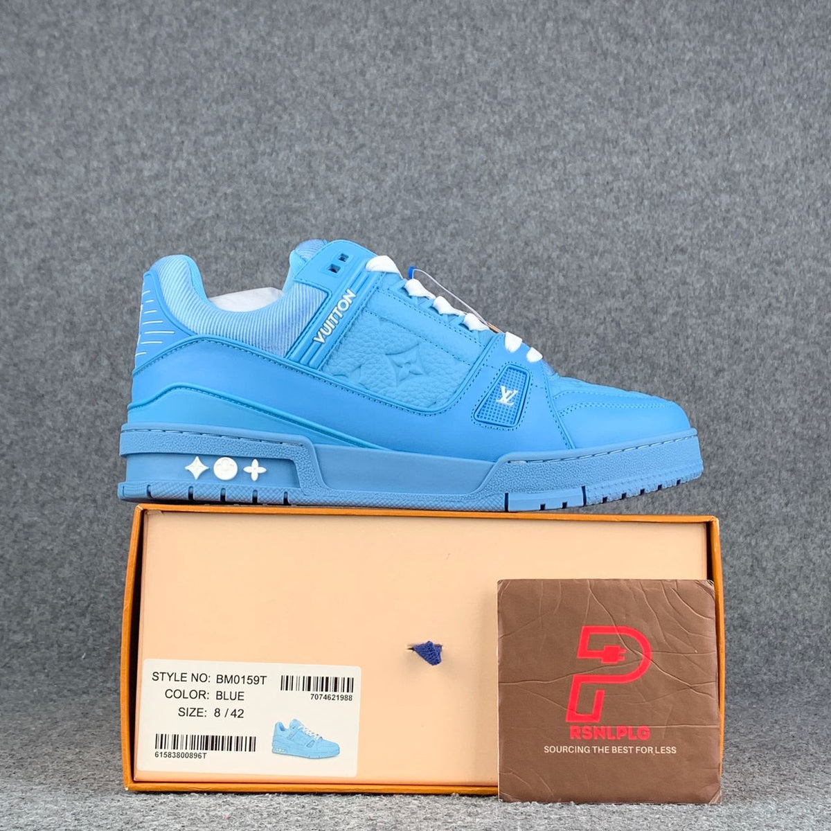LV Trainer Sneakers 'Embossed Monogram - Blue' - product view 1