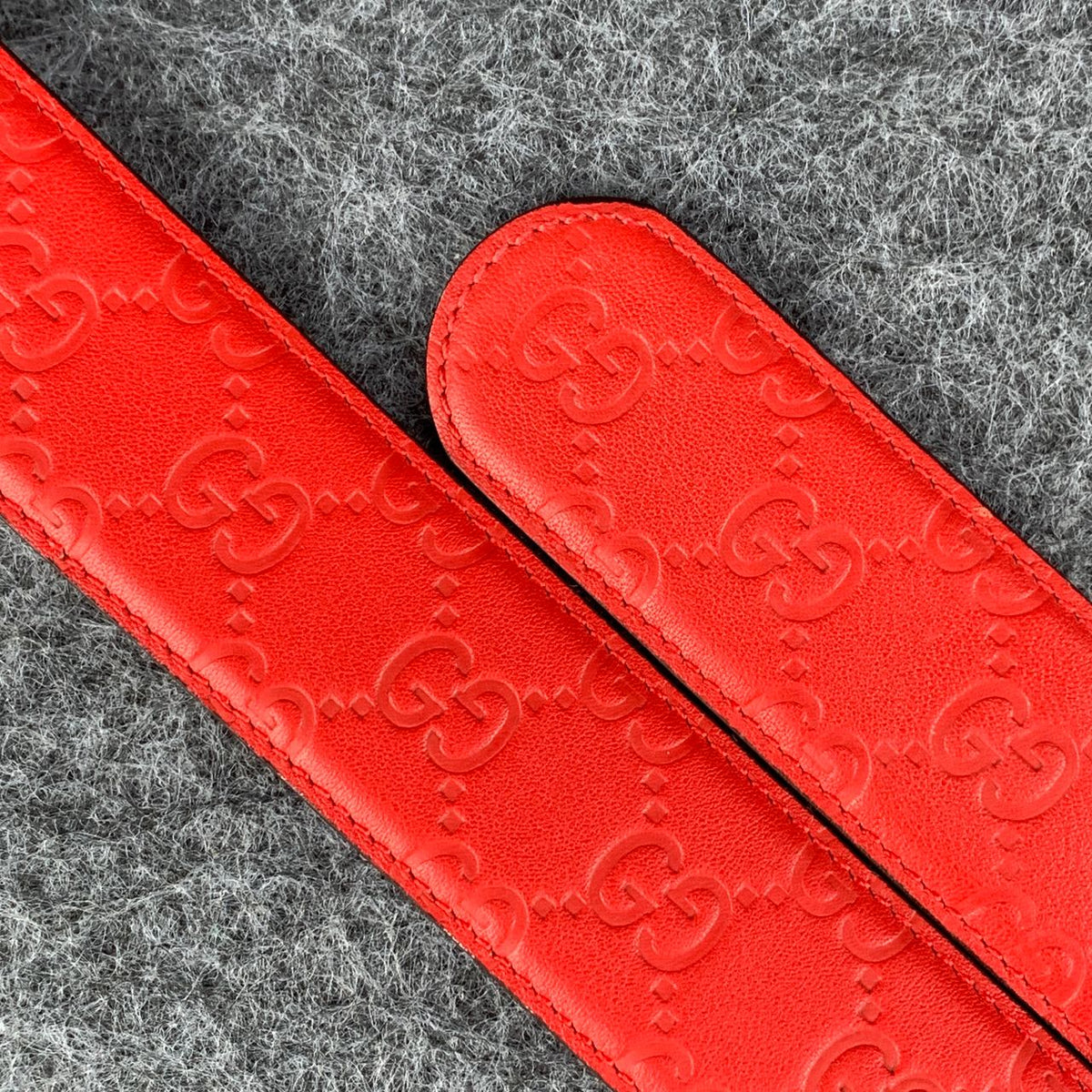 Guccissima Leather Interlocking G Belt Red Monogram - product view 7