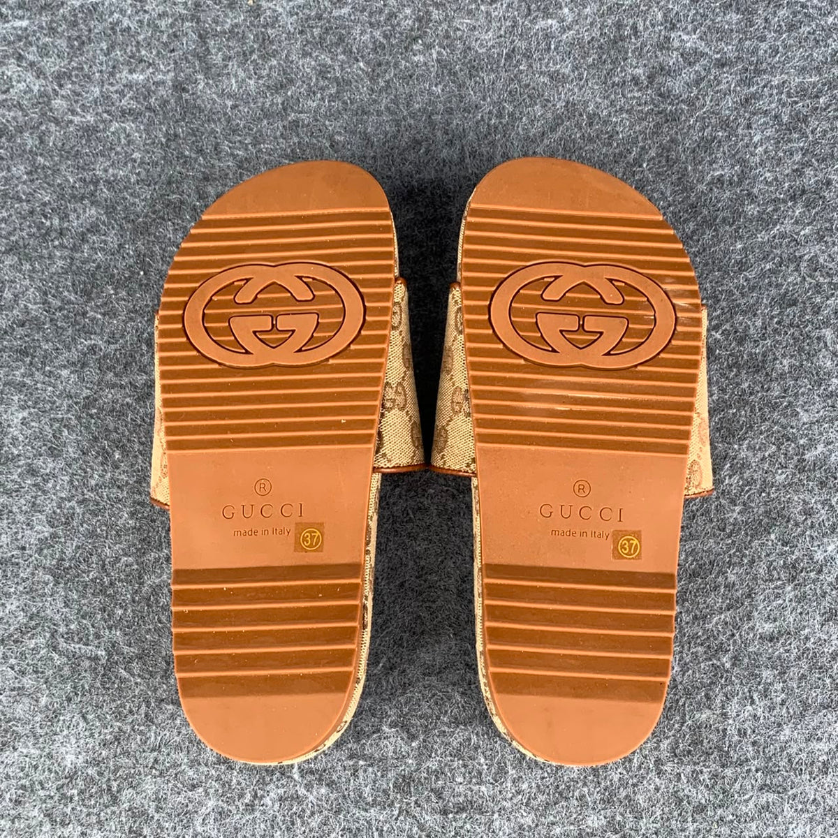 Gucci GG Cattern Canvas Slide Sandals - product view 5