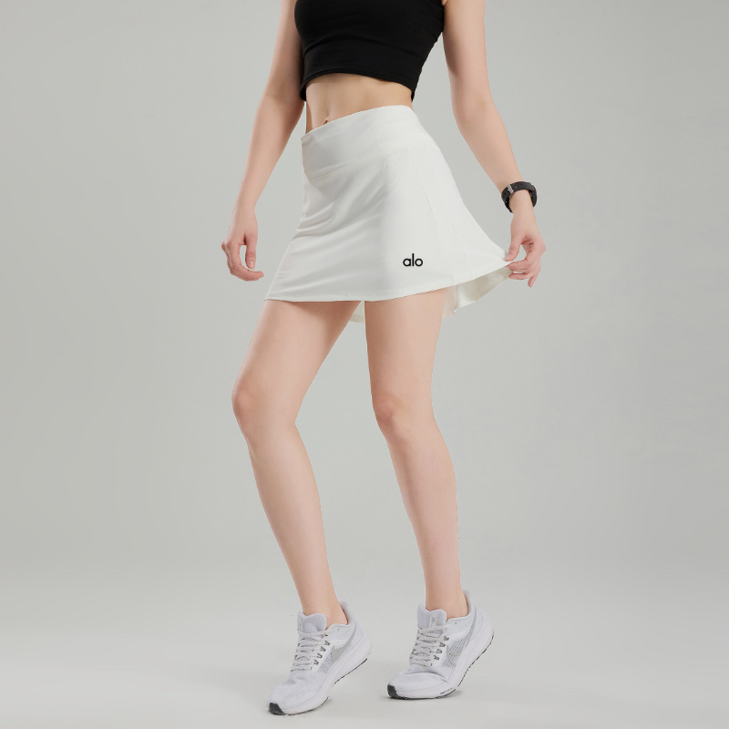 zalo046  Women's naked training, running, fitness, yoga short skirt, anti glare double-layer quick drying tennis skirt clothing