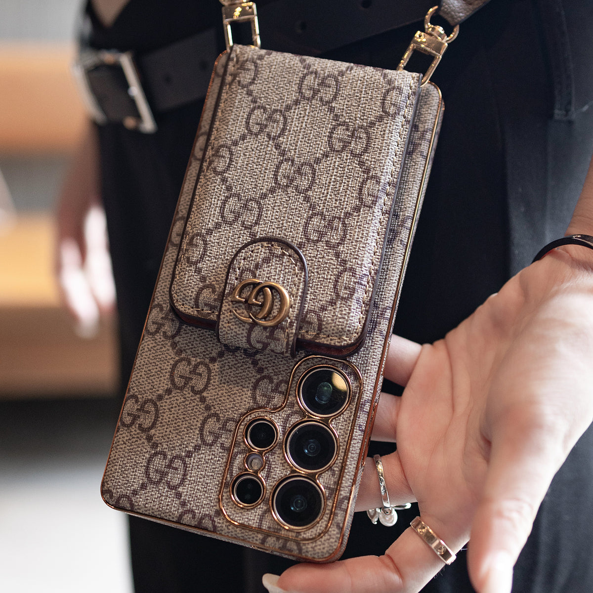 Pattern Crossbody Phone Case with Detachable Strap - product view 5