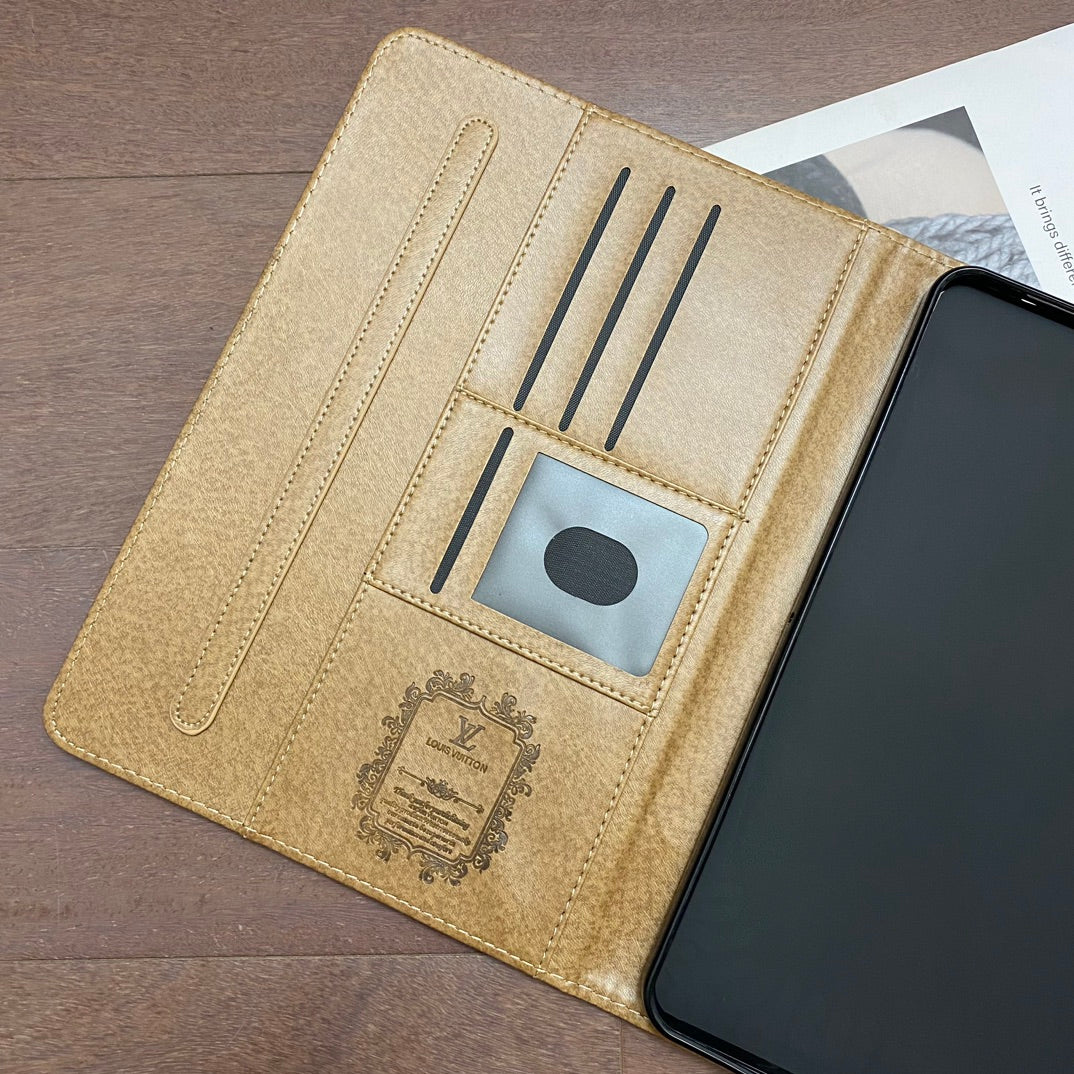 Elegant Monogram Canvas Flip Cover Apple iPad Protective Leather - product view 7